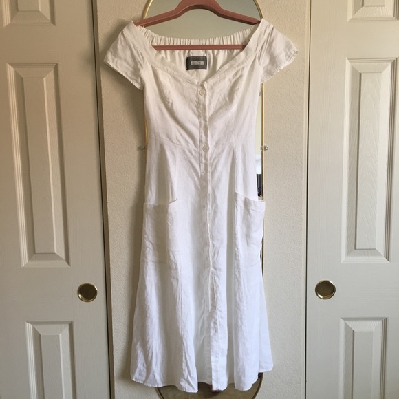 ✨ RARE Reformation Mariposa White Linen Dress - Picture 2 of 8